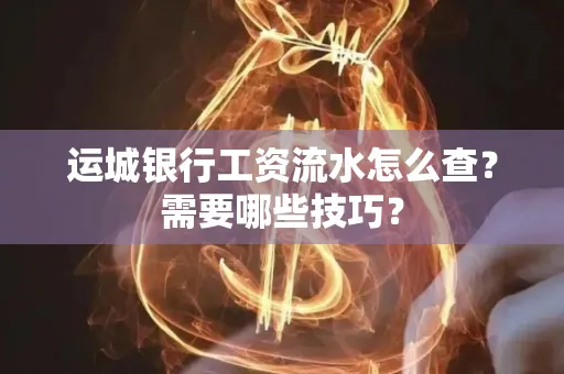 运城银行工资流水怎么查?需要哪些技巧?
