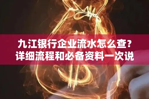 九江银行企业流水怎么查?详细流程和必备资料一次说清